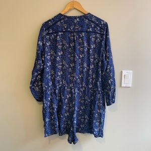 Extra 50% off! Blue Long Sleeve Romper